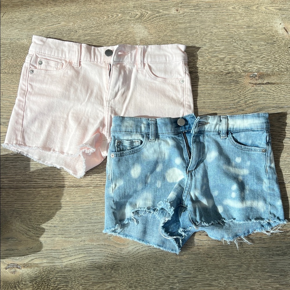 EUC DL1961 Blue Denim Lucy Shorts and Pink Lucy Shorts. Size 10 girls.